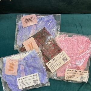 Savage X Fenty Lace Lingerie Trio in Purple, Pink, . bundle of 4 for $20